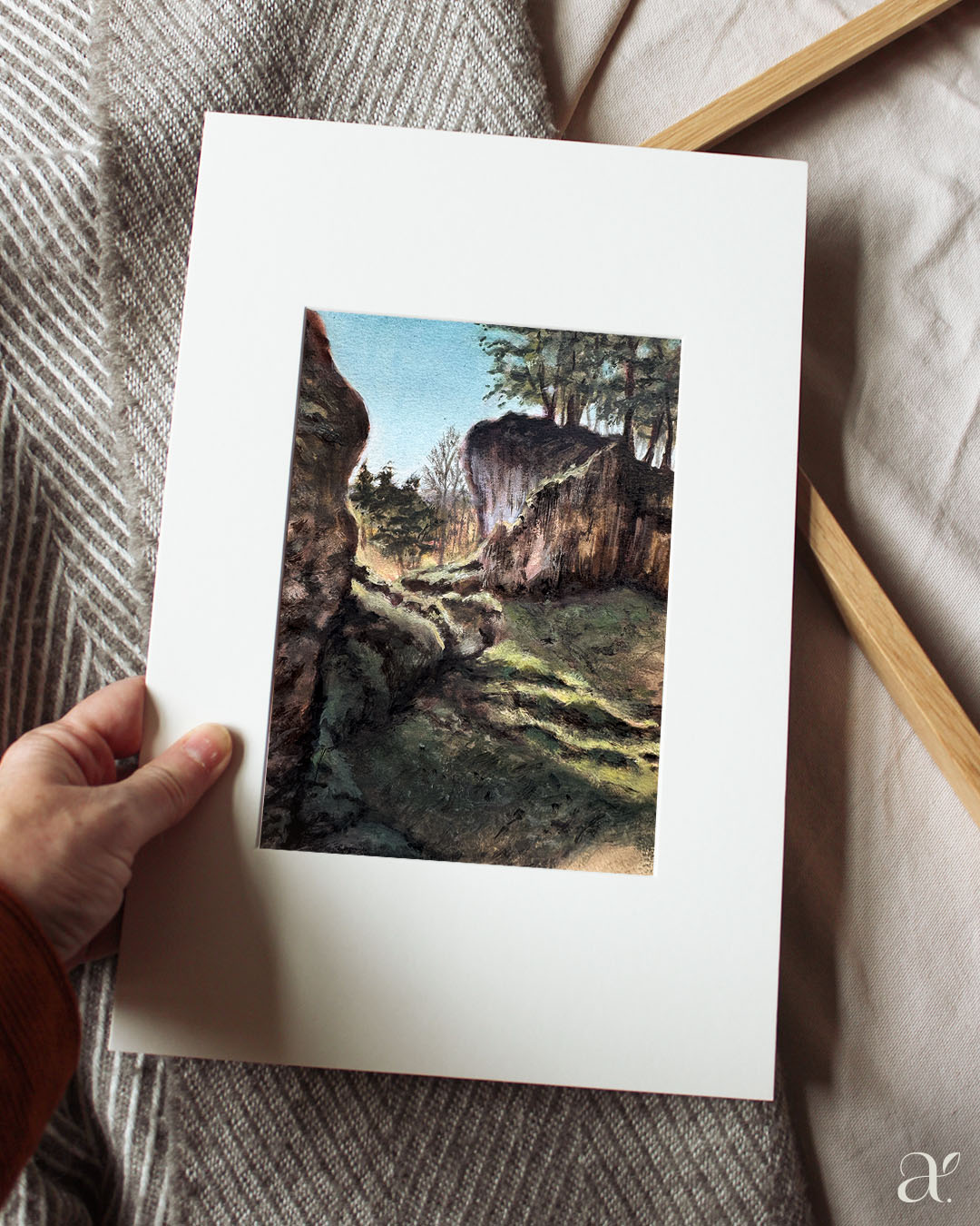 Felsen im ersten warmen Licht des Jahres
