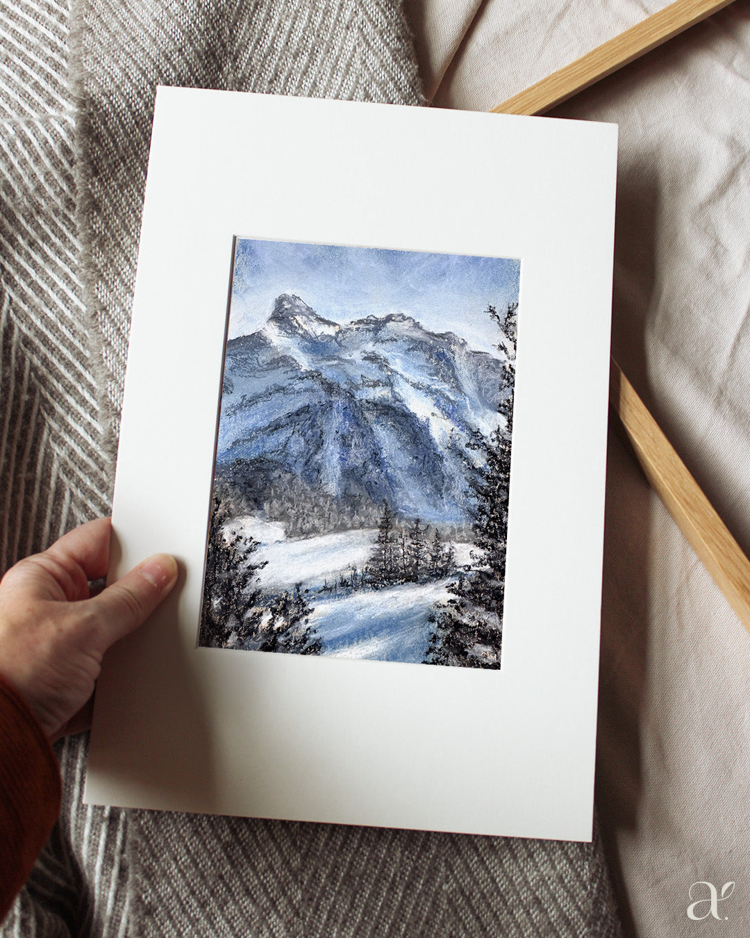 Winterliches Tal in Pastell, Sulden, Südtirol