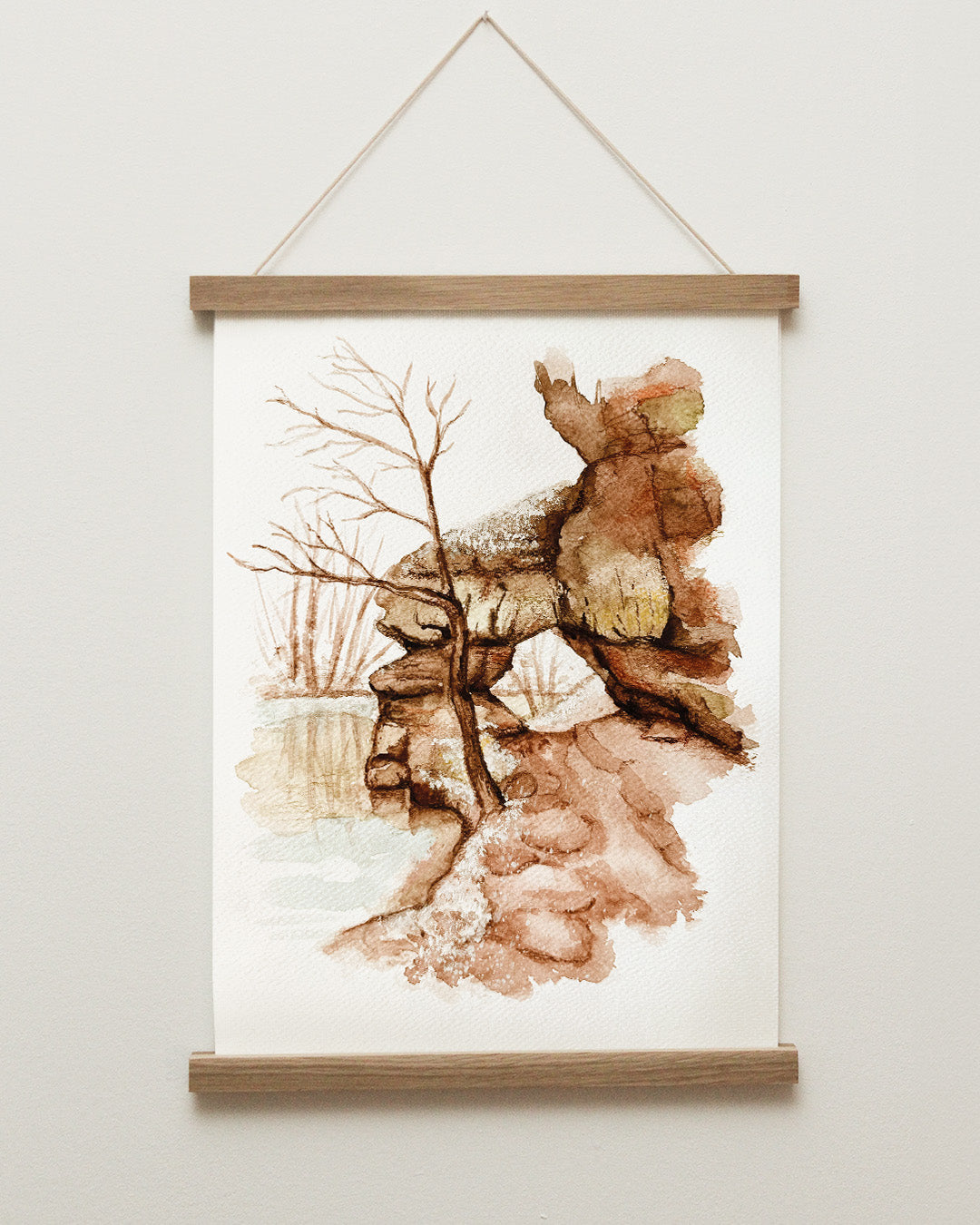Schwarzachklamm im Winter – Aquarellskizze