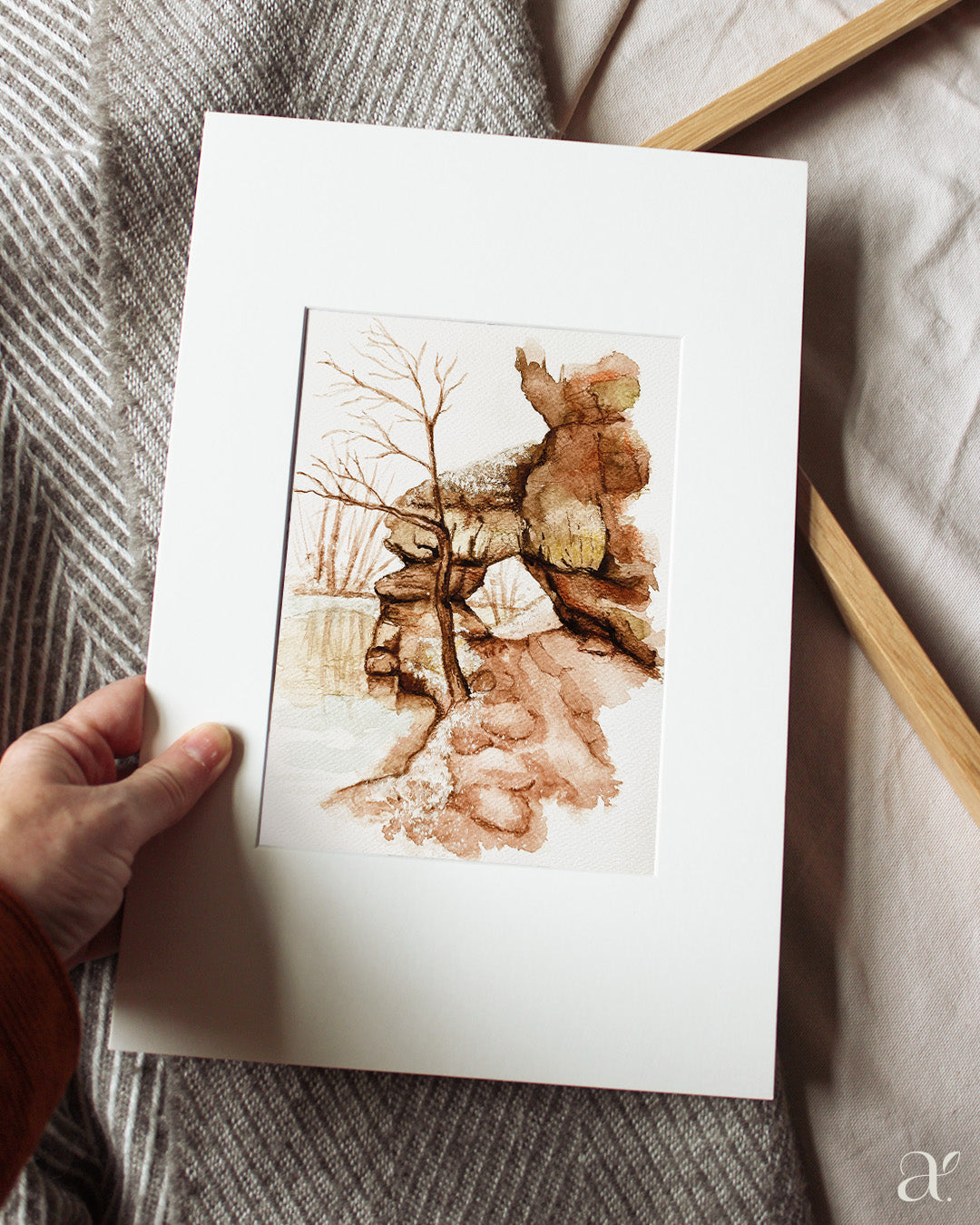Schwarzachklamm im Winter – Aquarellskizze