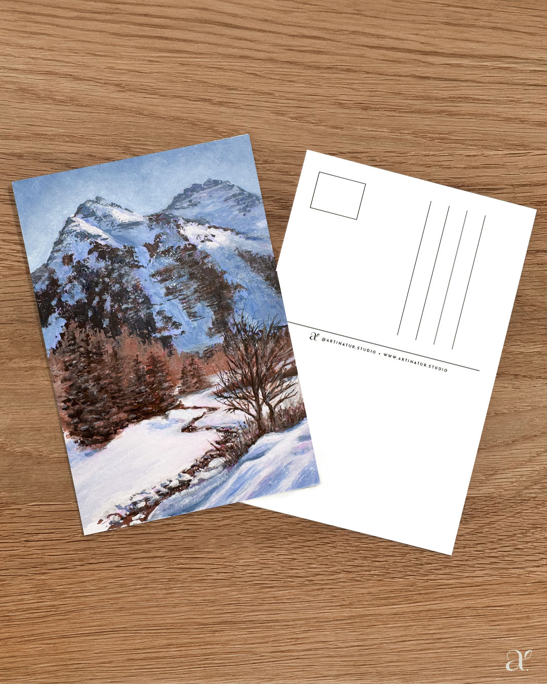Winterliches Tal mit Bach, Sulden, Südtirol