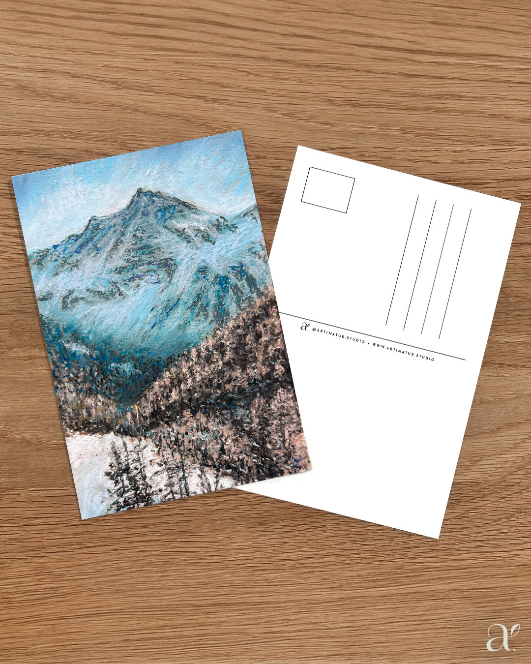 Winter mountains in turquoise