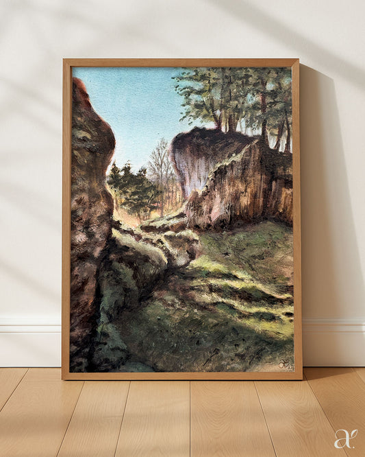 Felsen im ersten warmen Licht des Jahres