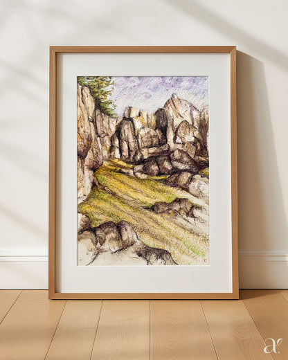 Felsen Aquarellskizze