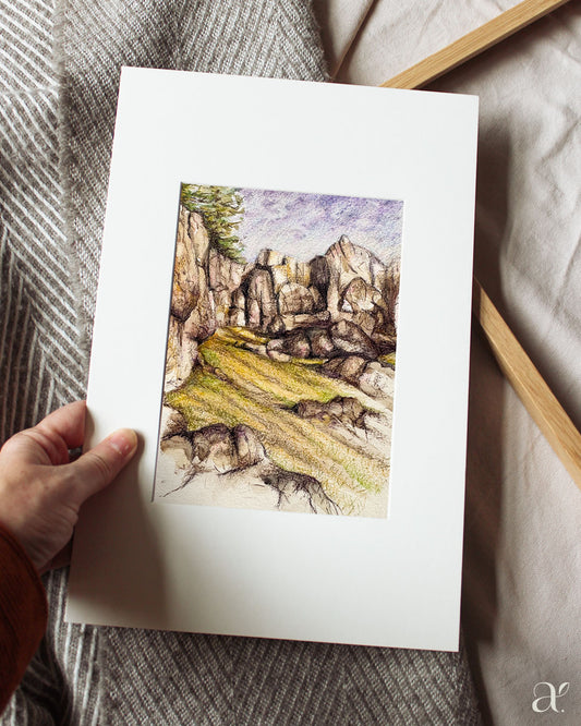 Felsen Aquarellskizze