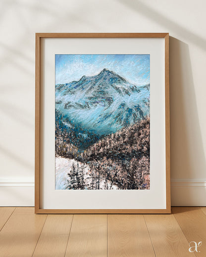 Winter mountains in turquoise