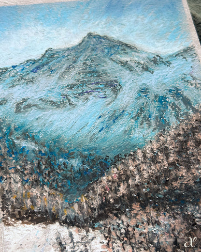 Winter mountains in turquoise
