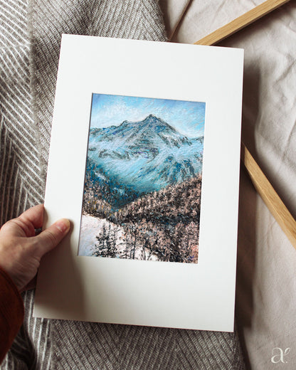 Winter mountains in turquoise