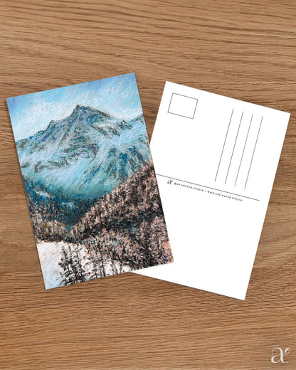 Winter mountains in turquoise